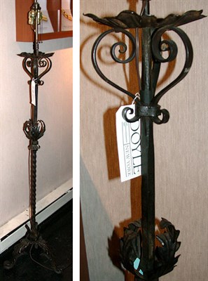 Lot 215 - Baroque Style Wrought Iron Floor Lamp Height...