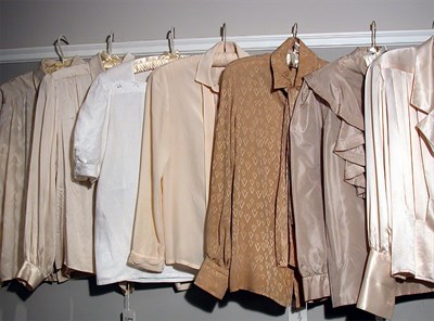 Lot 624 - Group of Seven Fine White Blouses Five silk,...