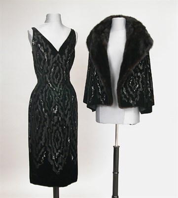 Lot 614 - Balmain Beaded Velvet Cocktail Ensemble French,...