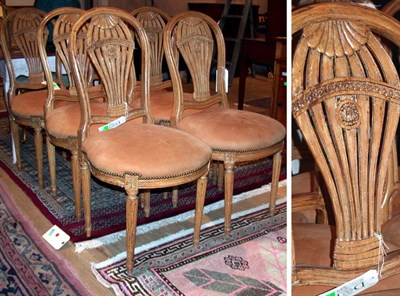 Lot 265 - Set of Six Louis XVI Style Fruitwood Dining...