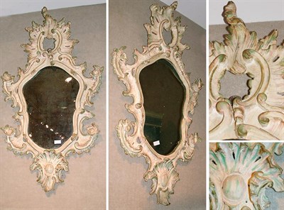 Lot 628 - Pair of Venetian Carved and Gessoed Mirrors