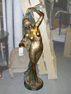 Lot 633 - Art Nouveau Style Bronze Figure of a Maiden...