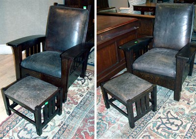 Lot 271 - Pair of Arts and Crafts Style Leather...