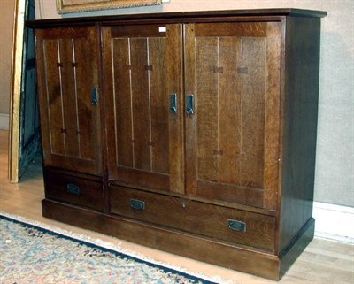 Lot 418 - Arts and Crafts Style Oak Cabinet