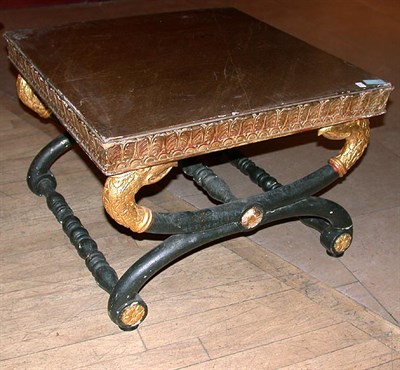 Lot 660 - Empire Painted and Parcel Gilt Stool Early...