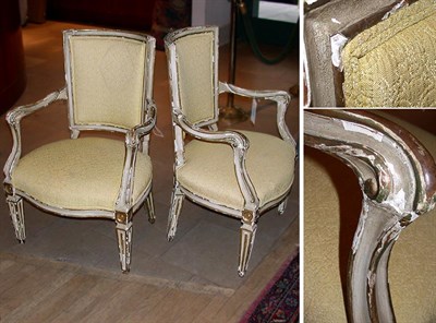 Lot 191 - Pair of Italian Rococo Gilt and Cream Painted...