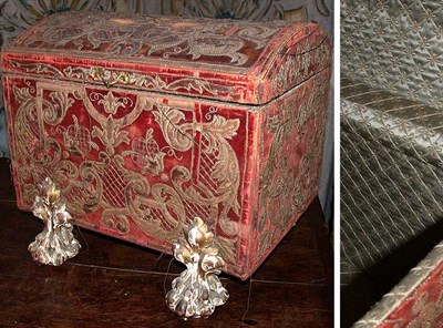 Lot 177 - Spanish Baroque Gilt-Wood and Velvet Casket...