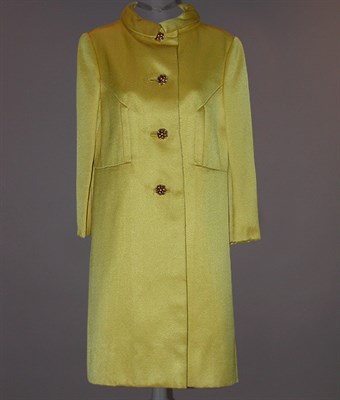 Lot 557 - Valentino Yellow Silk Evening Coat Italian,...