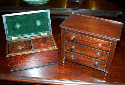Lot 314 - Late George III Mahogany Miniature Chest of...