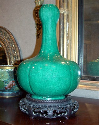Lot 417 - Chinese Green Crackle Glazed Vase