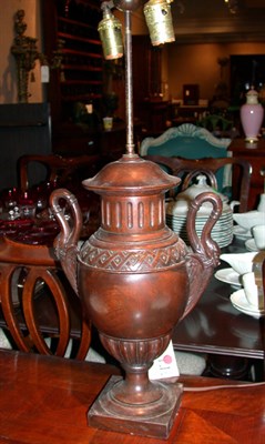Lot 206 - Group of Three Porcelain and Pottery Lamps