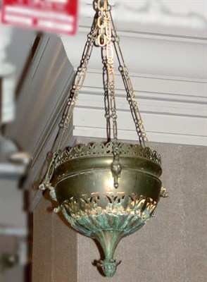Lot 544 - Pair of Pierced Brass Lanterns