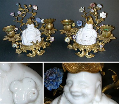 Lot 282 - Pair of Louis XV Style Gilt-Bronze Mounted...