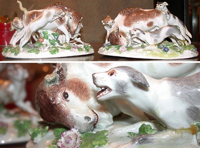 Lot 549 - Pair of Meissen Porcelain Animal Groups 19th...