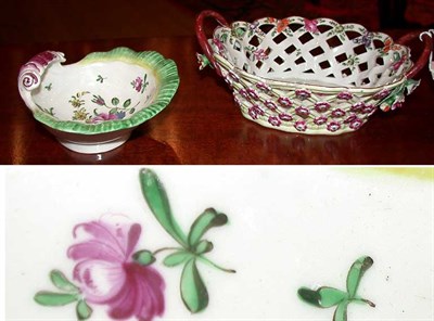 Lot 267 - Worcester Porcelain Basket 18th Century Of...