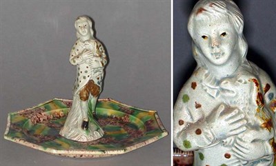 Lot 249 - Staffordshire Creamware Plate Together with an...