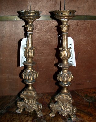 Lot 202 - Pair of Continental Baroque Style Gilt-Wood...