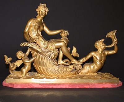 Lot 670 - Empire Gilt-Bronze Figure of Diana Riding a...
