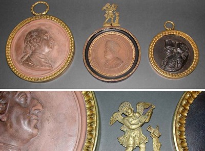 Lot 673 - Group of Three Framed French Portrait Tondos...