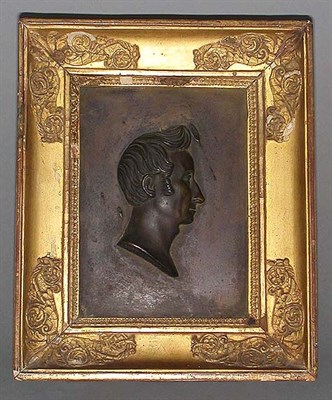 Lot 657 - French Bronze Portrait Plaque of a Young Man...