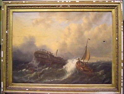 Lot 6 - Henri Adolphe Schaep Dutch, 1826-1870 RESCUE...