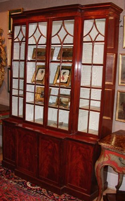 Lot 264 - George III Mahogany Breakfront Bookcase Having...
