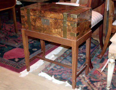 Lot 535 - Victorian Brass Bound Mahogany Lap Desk on a...