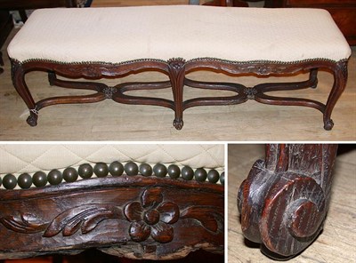 Lot 107 - Louis XV Style Upholstered Walnut Bench