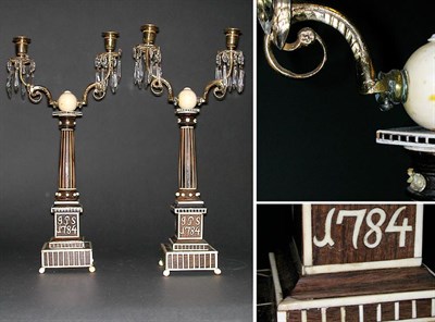 Lot 410 - Pair of Anglo Indian Ivory Hardwood and...