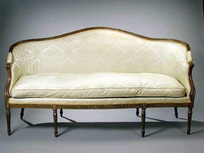 Lot 294 - George III Painted Settee Late 18th century...