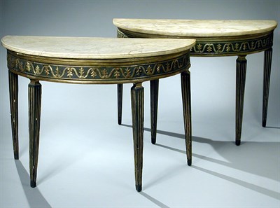 Lot 395 - Companion Pair of Italian Neoclassical Painted...