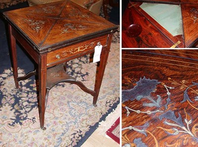 Lot 410 - Edwardian Marquetry Inlaid Rosewood...