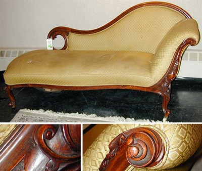 Lot 146 - Victorian Upholstered Mahogany Chaise Longue