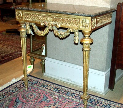 Lot 317 - Louis XVI Gilt-Wood Diminutive Console The...
