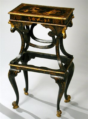Lot 609 - Chinese Export Gilt Decorated Black Lacquered...