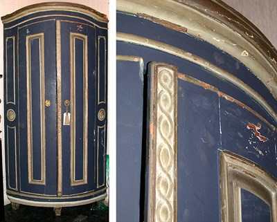 Lot 170 - Continental Rococo Blue Gray Painted Corner...