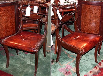 Lot 118 - Set of Six Regency Style Leather Upholstered...