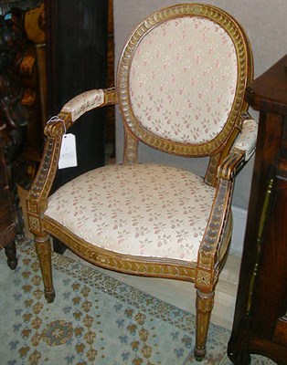 Lot 505 - Pair of Louis XVI Style Upholstered Gilt-Wood...