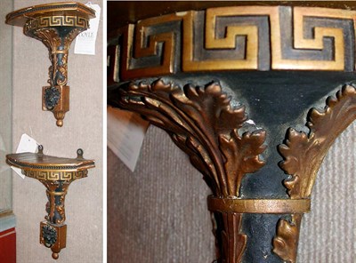 Lot 524 - Two Regency Style Painted and Parcel Gilt Wall...