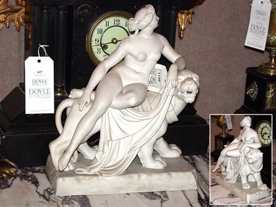 Lot 502 - Parian Figure of a Maiden Riding a Lioness...