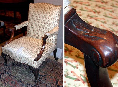 Lot 320 - George III Mahogany Library Chair 18th Century...