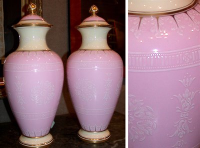 Lot 596 - Pair of Coalport Gilt Decorated Porcelain Vases