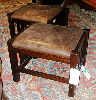 Lot 272 - Pair of Arts and Crafts Style Leather...