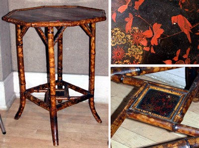 Lot 126 - Victorian Gilt Decorated Lacquer Inset Bamboo...