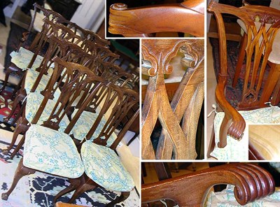 Lot 342 - Set of Eight American Chippendale Style Walnut...