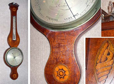 Lot 332 - Victorian Inlaid Mahogany Banjo Barometer
