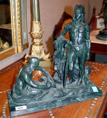 Lot 355 - Pair of Patinated-Metal Sculptures Each...