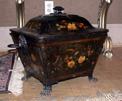 Lot 134 - Victorian Painted Tole Coal Bucket
