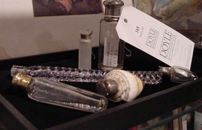 Lot 165 - English Silver Mounted Glass Perfume Flask...