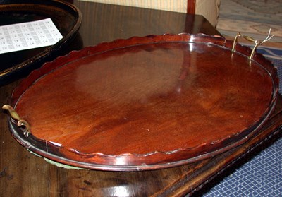 Lot 140 - George III Brass Mounted Oval Galleried Tray